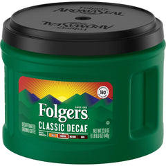 Folgers Classic Decaf Medium Roast Ground Coffee, 22.6 Ounces (Pack of 6)