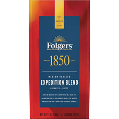 Folgers 1850 Expedition Blend Medium Roast Ground Coffee, 12 Ounce