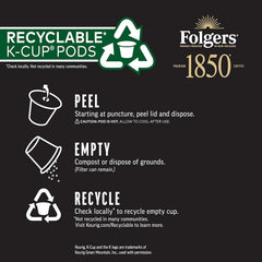 Folgers 1850 Trailblazer Medium-Dark Roast Coffee, 60 Keurig K-Cup Pods (Pack of 12)