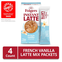 Folgers French Vanilla Flavored Instant Latte, 4.2 Ounce